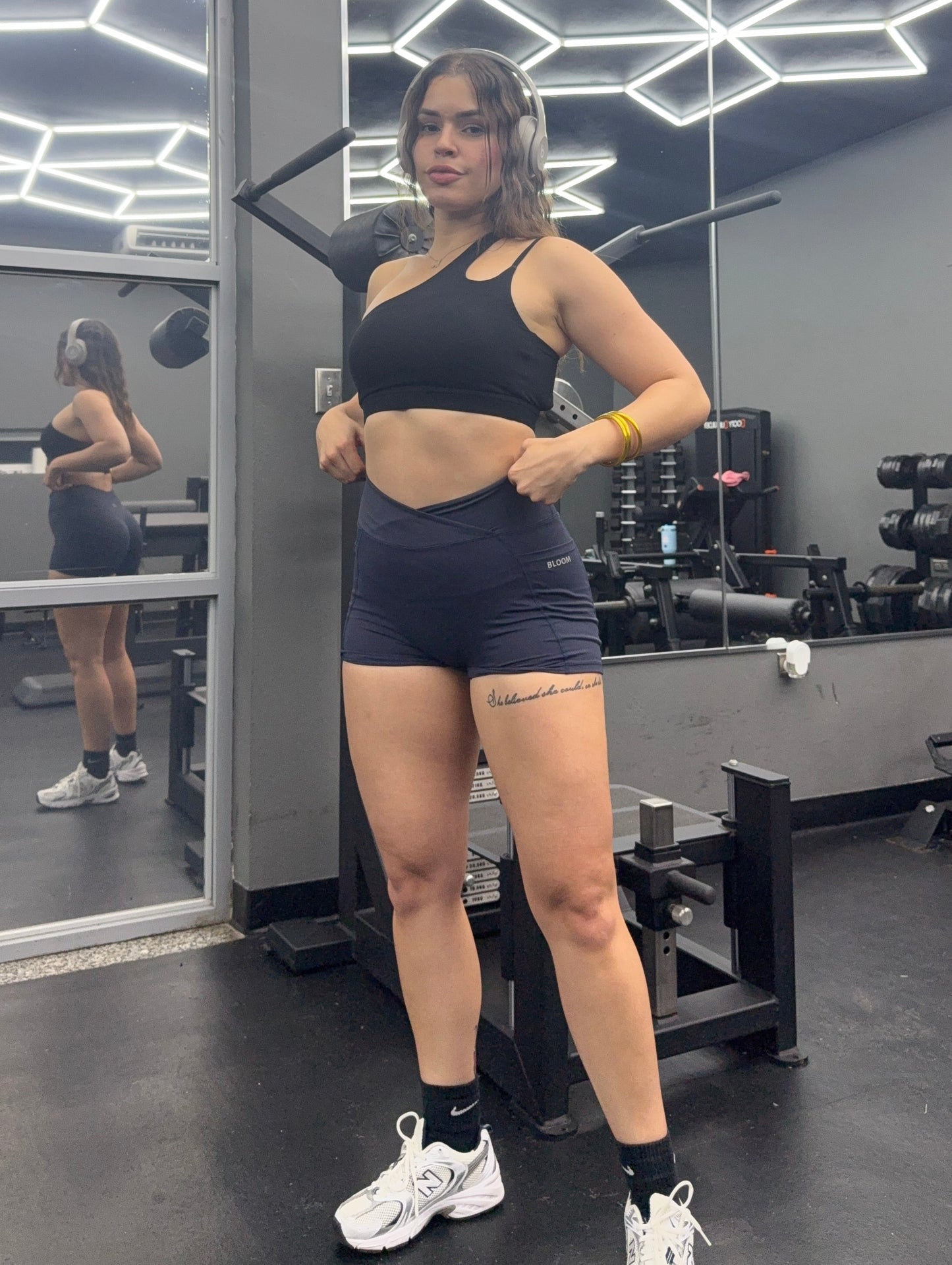 Elevate One-Shoulder Bra | Minimalist Unique Black Gym Top
