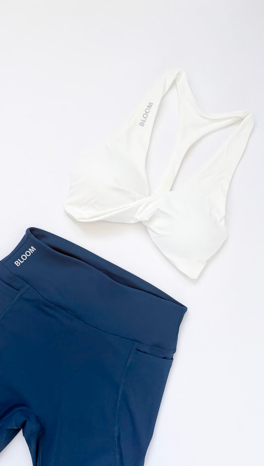 All Day Bloom Training Sports Bra | Cloud White